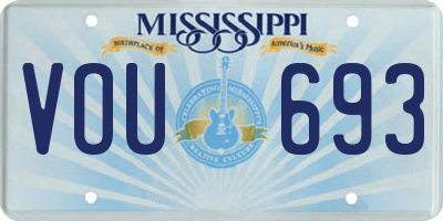 MS license plate VOU693