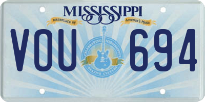 MS license plate VOU694
