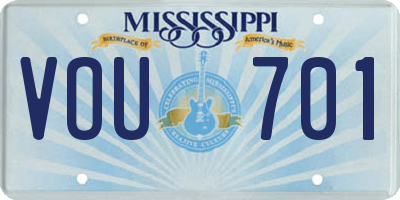 MS license plate VOU701