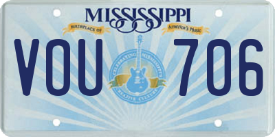 MS license plate VOU706