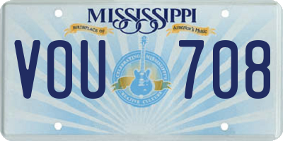MS license plate VOU708