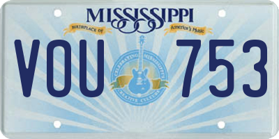 MS license plate VOU753