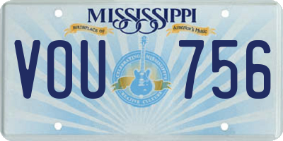 MS license plate VOU756
