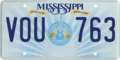 MS license plate VOU763