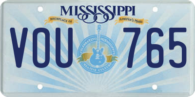 MS license plate VOU765