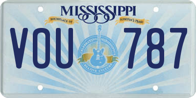 MS license plate VOU787