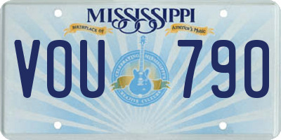 MS license plate VOU790