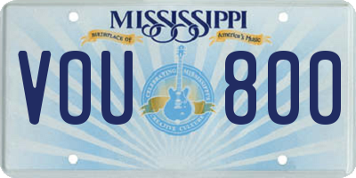 MS license plate VOU800