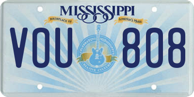 MS license plate VOU808