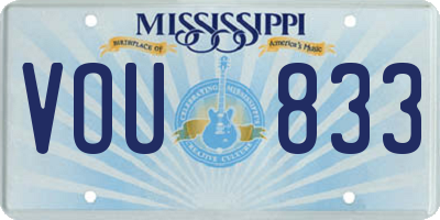 MS license plate VOU833