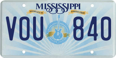 MS license plate VOU840