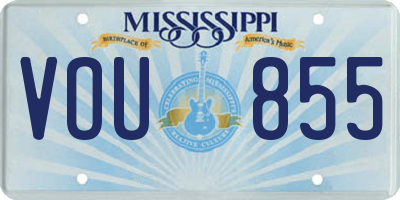 MS license plate VOU855