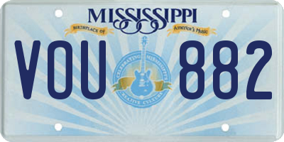 MS license plate VOU882