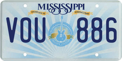 MS license plate VOU886