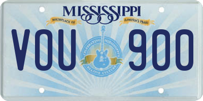MS license plate VOU900