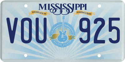 MS license plate VOU925