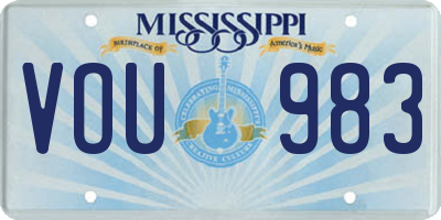 MS license plate VOU983