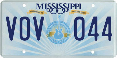 MS license plate VOV044