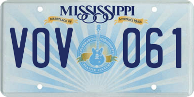 MS license plate VOV061