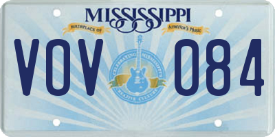 MS license plate VOV084