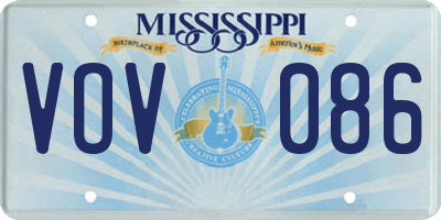MS license plate VOV086