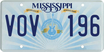 MS license plate VOV196