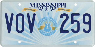 MS license plate VOV259