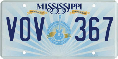 MS license plate VOV367