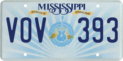 MS license plate VOV393