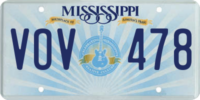 MS license plate VOV478
