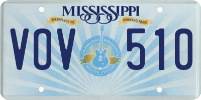 MS license plate VOV510