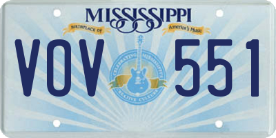 MS license plate VOV551