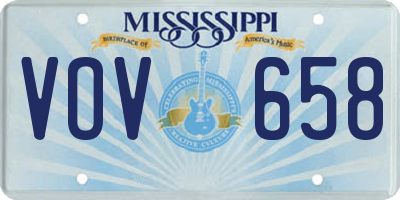 MS license plate VOV658