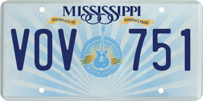MS license plate VOV751