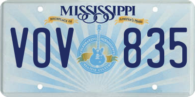 MS license plate VOV835