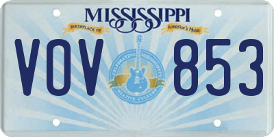 MS license plate VOV853
