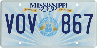 MS license plate VOV867