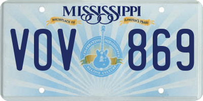 MS license plate VOV869