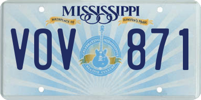 MS license plate VOV871