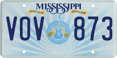 MS license plate VOV873