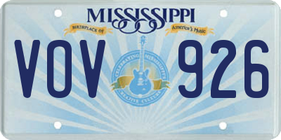 MS license plate VOV926