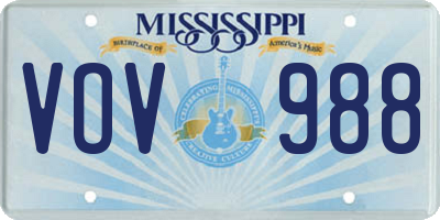 MS license plate VOV988
