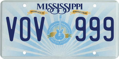 MS license plate VOV999