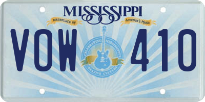 MS license plate VOW410