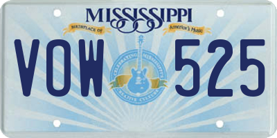 MS license plate VOW525