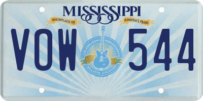 MS license plate VOW544