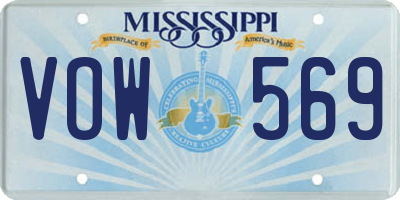 MS license plate VOW569