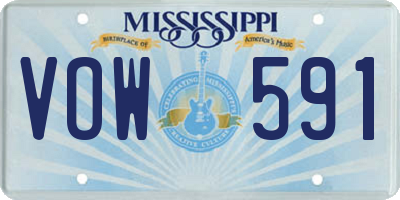 MS license plate VOW591