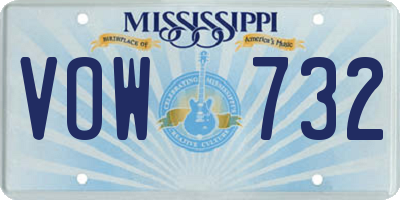 MS license plate VOW732