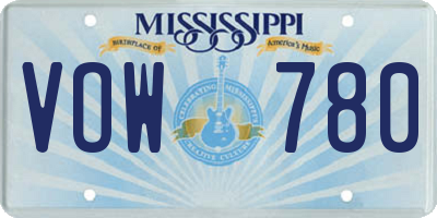 MS license plate VOW780